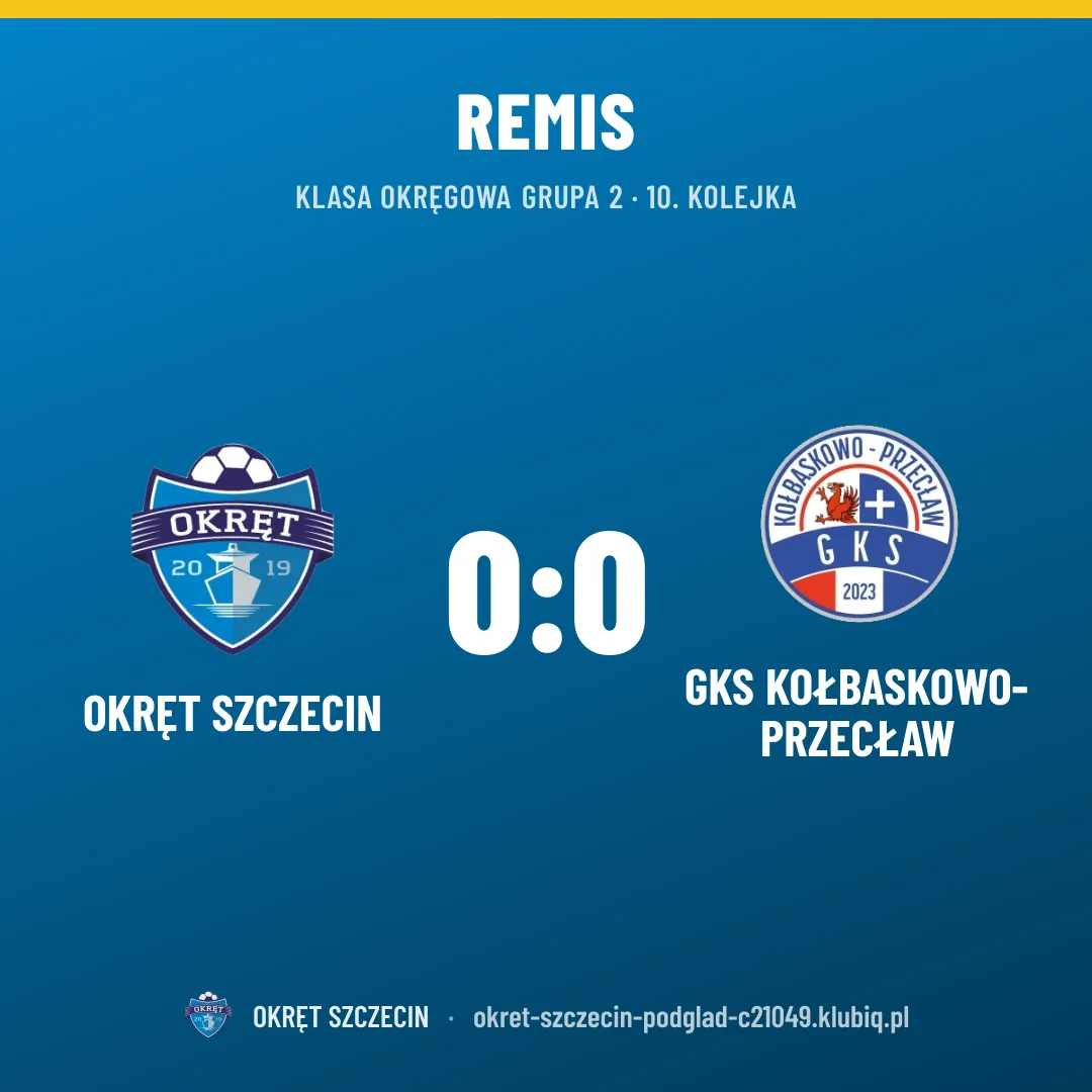 OKRĘT SZCZECIN 0:0 GKS KOŁBASKOWO-PRZECŁAW