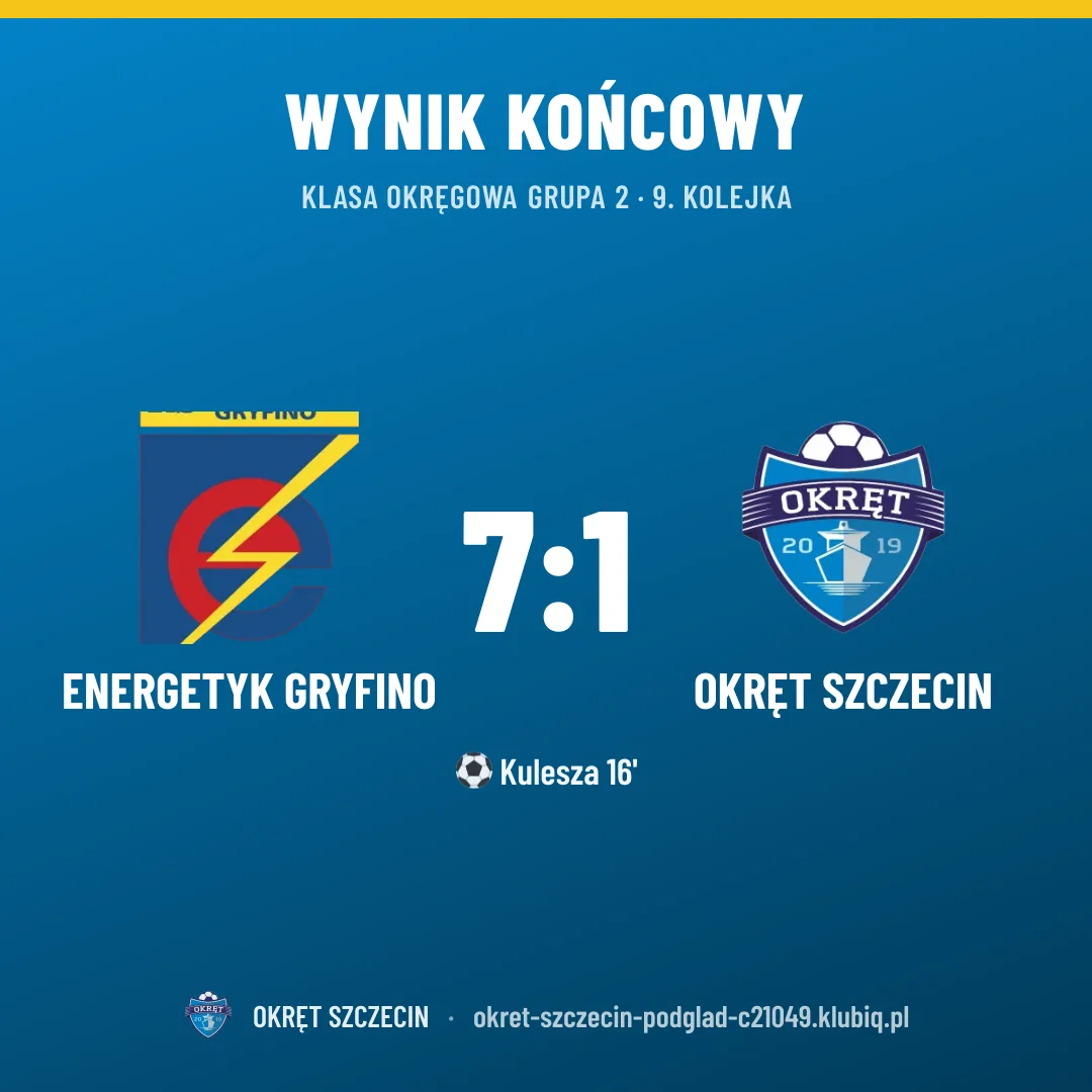 Energetyk Gryfino 7:1 OKRĘT SZCZECIN
