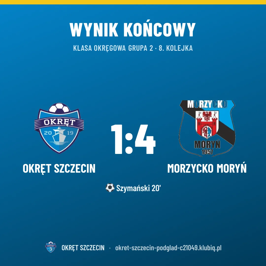 OKRĘT SZCZECIN 1:4 Morzycko Moryń