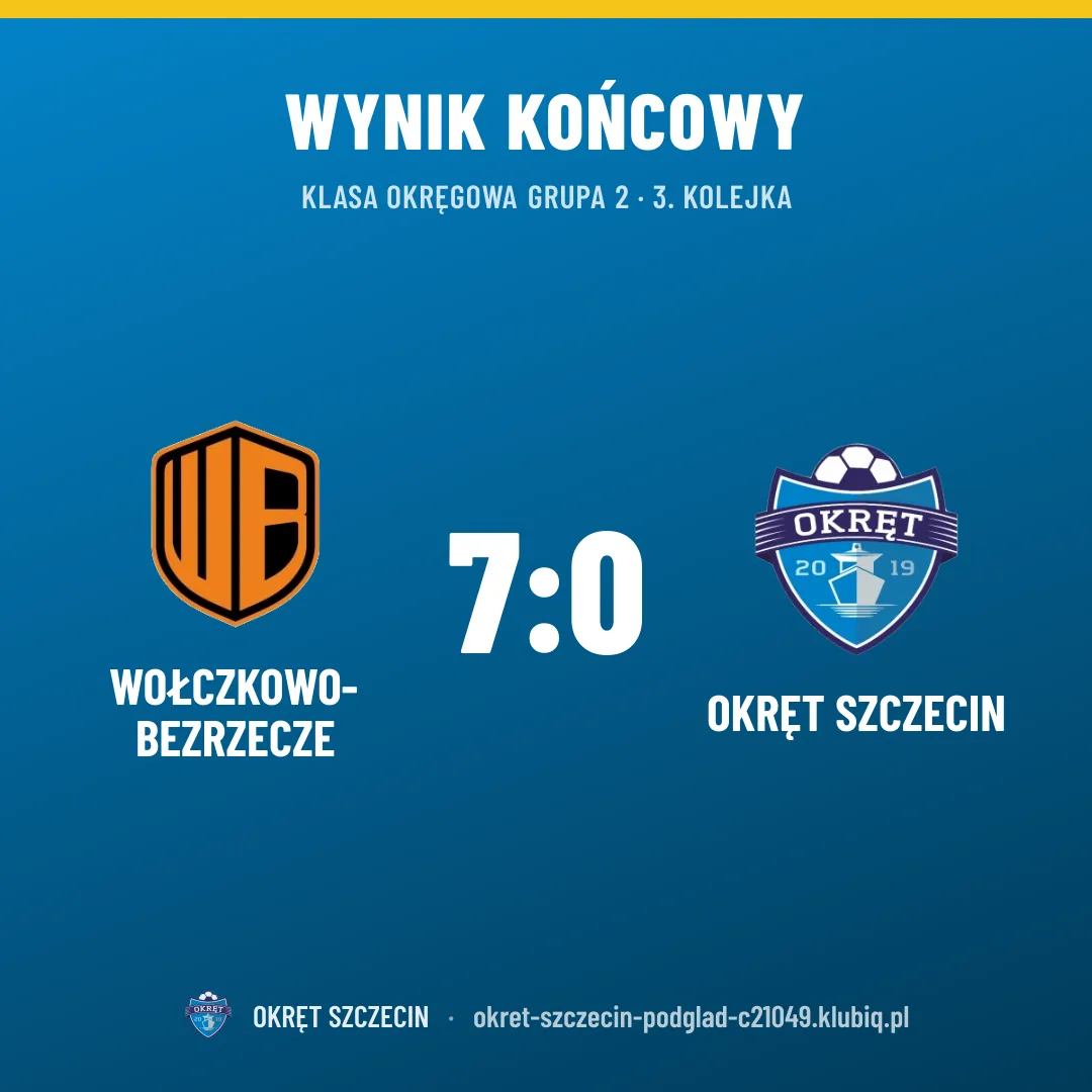 WOŁCZKOWO-BEZRZECZE 7:0 OKRĘT SZCZECIN